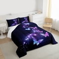 thumbnail image 3 of jejeloiu Dreamy Purple Butterfly Twin Comforter Sets,Cartoon Flying Animal Bedding Set For Girl 2 Pieces, 3 of 8