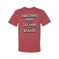 thumbnail image 2 of Wild Bobby, Awesome Dads Tattoos and Beards, Father's Day, Men Graphic Tee, Vintage Heather Red, XX-Large, 2 of 3