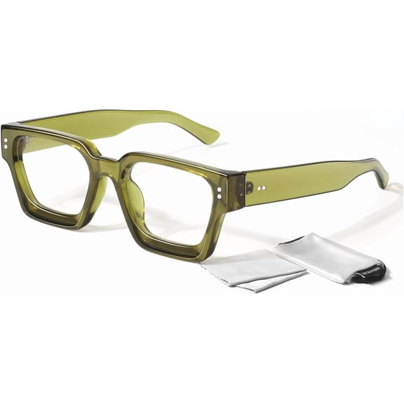 Thick Square Glasses for Women Men,Fashion Preppy Clear Lens Eyeglasses with UV400 Protection