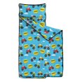 thumbnail image 2 of Monster Cartoon Truck Blue Pattern Teens Toddler Nap Mat with Pillow, Sleeping Mat Bag for Preschool Daycare 50"x20", 2 of 6