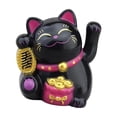 thumbnail image 2 of Figuras de animales de dibujos animados de gato de la suerte que agitan el brazo, esculturas artísticas, colección de estatuas de gato Negro, 2 of 9