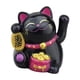 thumbnail image 2 of Colección de figuras de gato de dibujos animados con brazo que agita, adorno Feng Shui para oficina Negro, 2 of 9