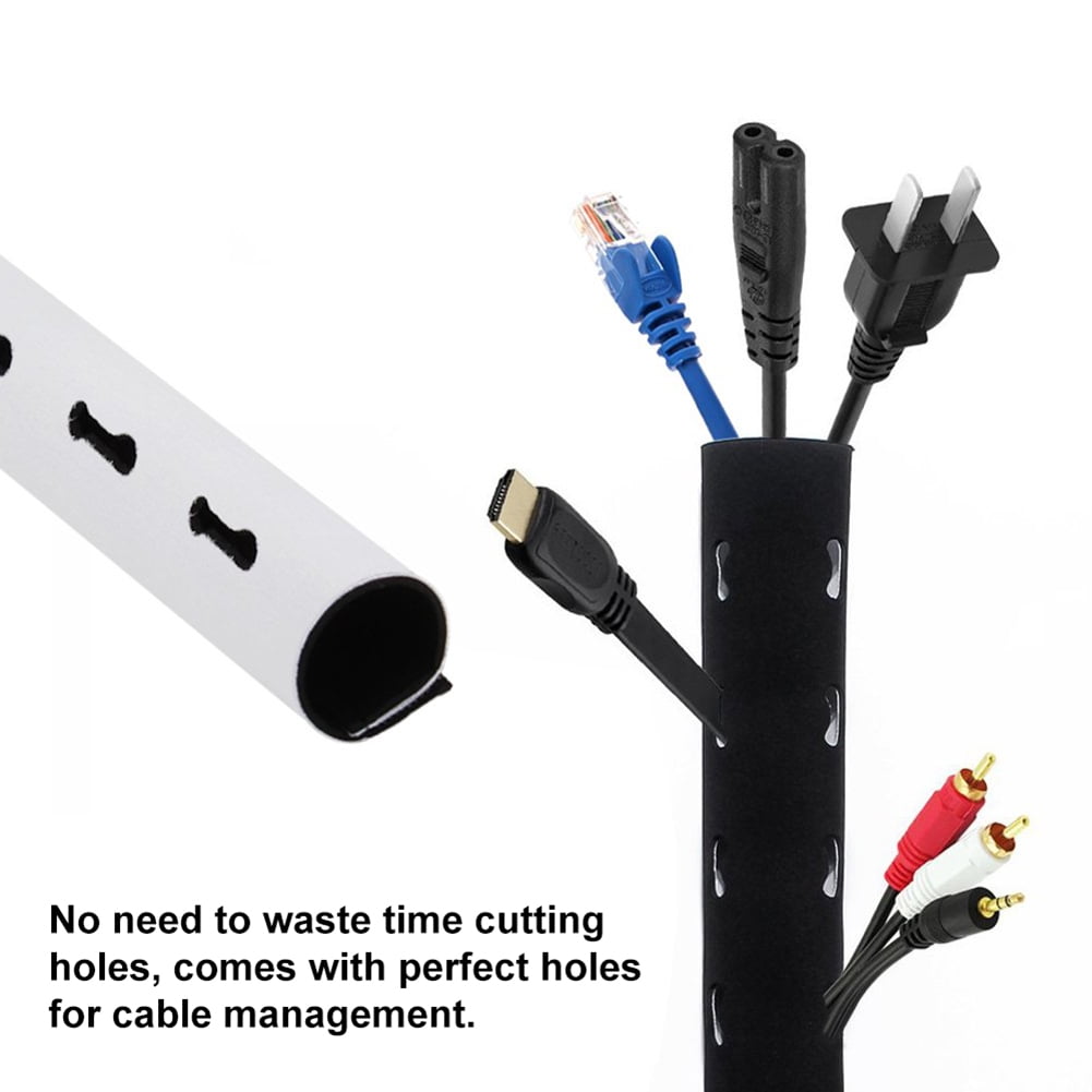 Details about   Cable Management Sleeve 13.5cm 1.25m Cord Protect Organizer Neoprene Black White 