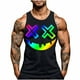 thumbnail image 2 of Camiseta sin mangas de cuello redondo para hombre, con estampado de Halloween, cuello redondo, estilo informal, deportiva, para hombre, 2 of 5