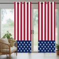 thumbnail image 4 of 4th of July Outdoor Curtains for Patio Waterproof,Windproof Privacy Curtains with Weighted Bottom,Red Stripes Star Patriot Independence Day Outside Drapes for Picnic Garage Yard 54"x108" 2 Panel, 4 of 8