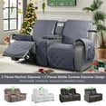 thumbnail image 3 of TAOCOCO Waterproof Loveseat Recliner Cover with Console, Non-Slip Pet Slipcover for Dual Loveseat Recliner Split Reclining Loveseat Cover,Dark Gray, 3 of 9