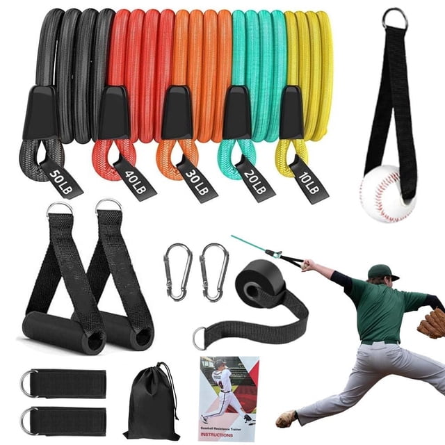 Set de bandas de resistencia para béisbol ENERACES ajustable de 5 niveles