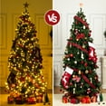 thumbnail image 6 of Christmas Tree, Artificial Full Christmas Tree Seasonal Holiday Decoration Tree with Warm White LED, Metal Stand for Home, Office, Party (PVC, Green-7.5 FT), 6 of 7