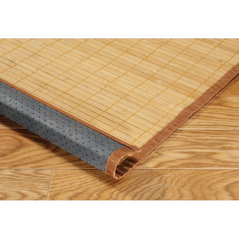 Bamboo Floor Mat Non-Skid, Water-Resistant Runner Rug Large