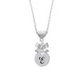 thumbnail image 2 of Delight Jewelry Silvertone Large Script Letter - E - 3/4'' Disc - Silver tone Bow Heart Necklace, 2 of 4