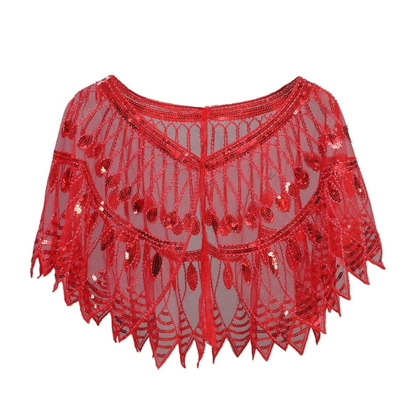 Flapper Accessories Sequin Beaded Wrap Blouse Shawl Wrap Cardigan With Beads