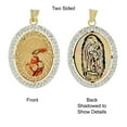 thumbnail image 2 of 14k Yellow Gold, Reversible Religious Baptism Christening Virgin Mary Charm Created CZ Crystals 20mm with 20" Dainty Neck Chain, 2 of 9