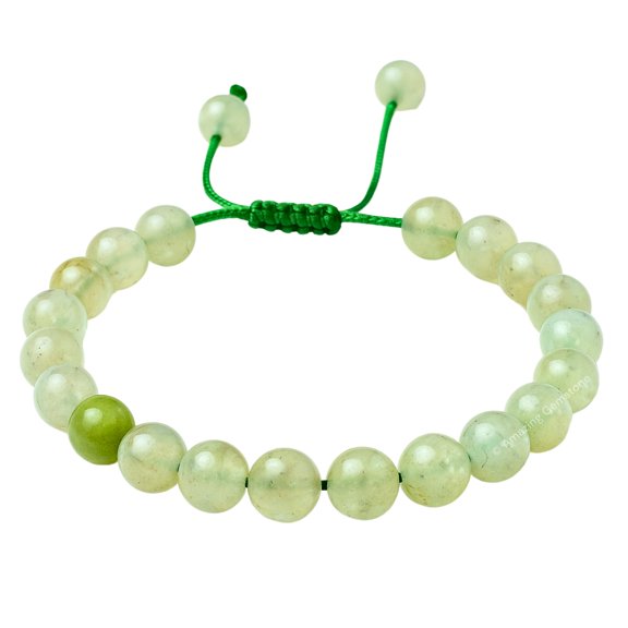 Prehnite Crystal Bracelet - 8mm Beaded Bracelet and Healing Stones