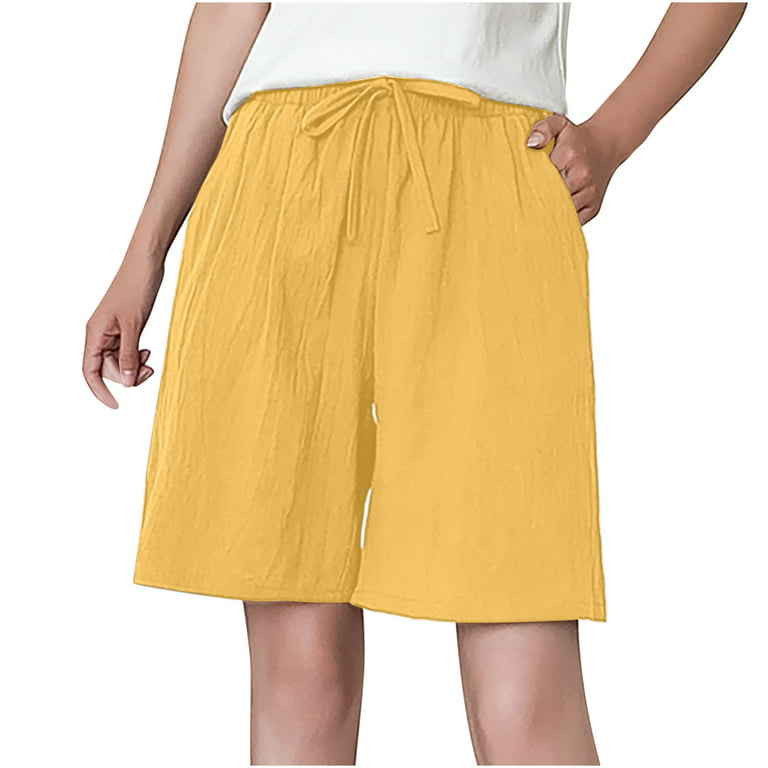Efsteb Womens Loose Shorts With Pockets Solid Color High Waist Wide Leg  Shorts Baggy Shorts Trendy Casual Shorts Comfy Summer Shorts with Pocket  Orange XXXL 