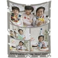 thumbnail image 3 of Custom Blanket with Photos and Text Customized Blanket Personalized Flannel Throw Blankets for Adult Kid Birthday Christmas Halloween Mothers Fathers Valentines Day Gift. (5 Photos, 48X32inch), 3 of 6