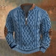 thumbnail image 2 of ZCFZJW Vintage Sweatshirts for Men Casual Half Zip up Long Sleeve Stand Collar Pullover Tops Loose Regular Fit Comfy Athletic Workout T-Shirts Blue#01 XXXL, 2 of 3