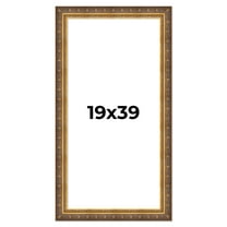 19x39 Frame Vintage Gold Solid Wood Picture Frame | 2.5 Inch Moulding Width | Ornate Bronze Museo