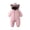 Pink, variant on Baby Boys Girls Snowsuit Newborn Cozy Winter Coat Infant Bear Hooded Jumpsuit Toddler Snow Outfit for 0-24 Months