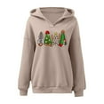 thumbnail image 3 of Christmas Tree Hoodies for Women 2025 Long Sleeve V Neck Holiday Graphic Hooded Sweatshirt Pullover Tops, 3 of 5