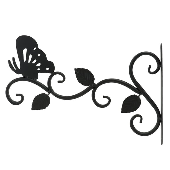 MERRYHAPY 1Pc Black Ironwork Flowerpot Rack Wall Hanging Hook for Indoor Outdoor Use