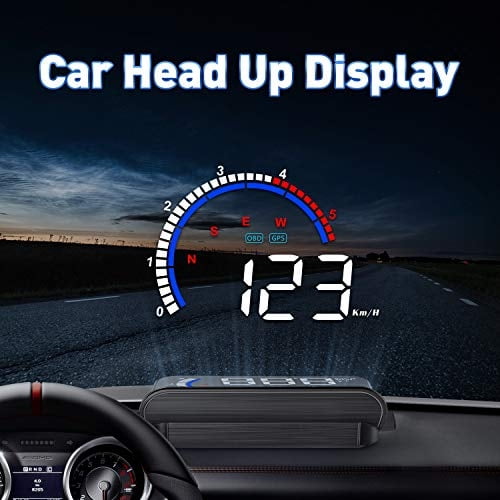 3.8 pulgadas OBD2/GPS Parabrisas HUD Head Up Display con Pantalla RPM
