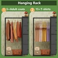 thumbnail image 5 of Dresser with Hanging Rack, 4 Drawers Small Closet for Bedroom, Reversible Fabric Kids Chest of Drawers with Clothes Rack, Tall Storage Tower, Sturdy Frame, White, 44''H, 5 of 9