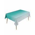 thumbnail image 2 of Teal Ombre Tablecloth Rectangle Table Cloths 54x108, Waterproof Tablecloth Outdoor Table Cloth, Turquoise White Gradient Modern Abstract Art Washable Table Cover for Kitchen Dinning Party, 2 of 8