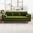 thumbnail image 2 of Jax 87" Mid Century Velvet Sofa Couch, Modern 3 Seater Sofa with 2 Bolster Pillows, Tufted Sofa Pillow Back for Living Room Bedroom Apartment Dorm Office, in Green Pistachio, 2 of 5
