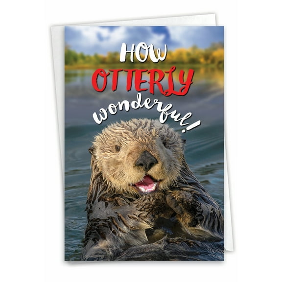 1 Funny Congratulations Card with Envelope - Otterly Awesome Congrats C6574FCGG