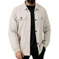 thumbnail image 2 of DPTALR Men's Retro Lapel Button Jacket Solid Color Breathable Casual Style,Beige,XXL, 2 of 8