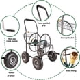 thumbnail image 2 of GDF Studio 4-Wheel Portable Garden Hose Reel Cart with Storage Basket, Rust Resistant Water Hose Holder, Dark Gray, 2 of 18