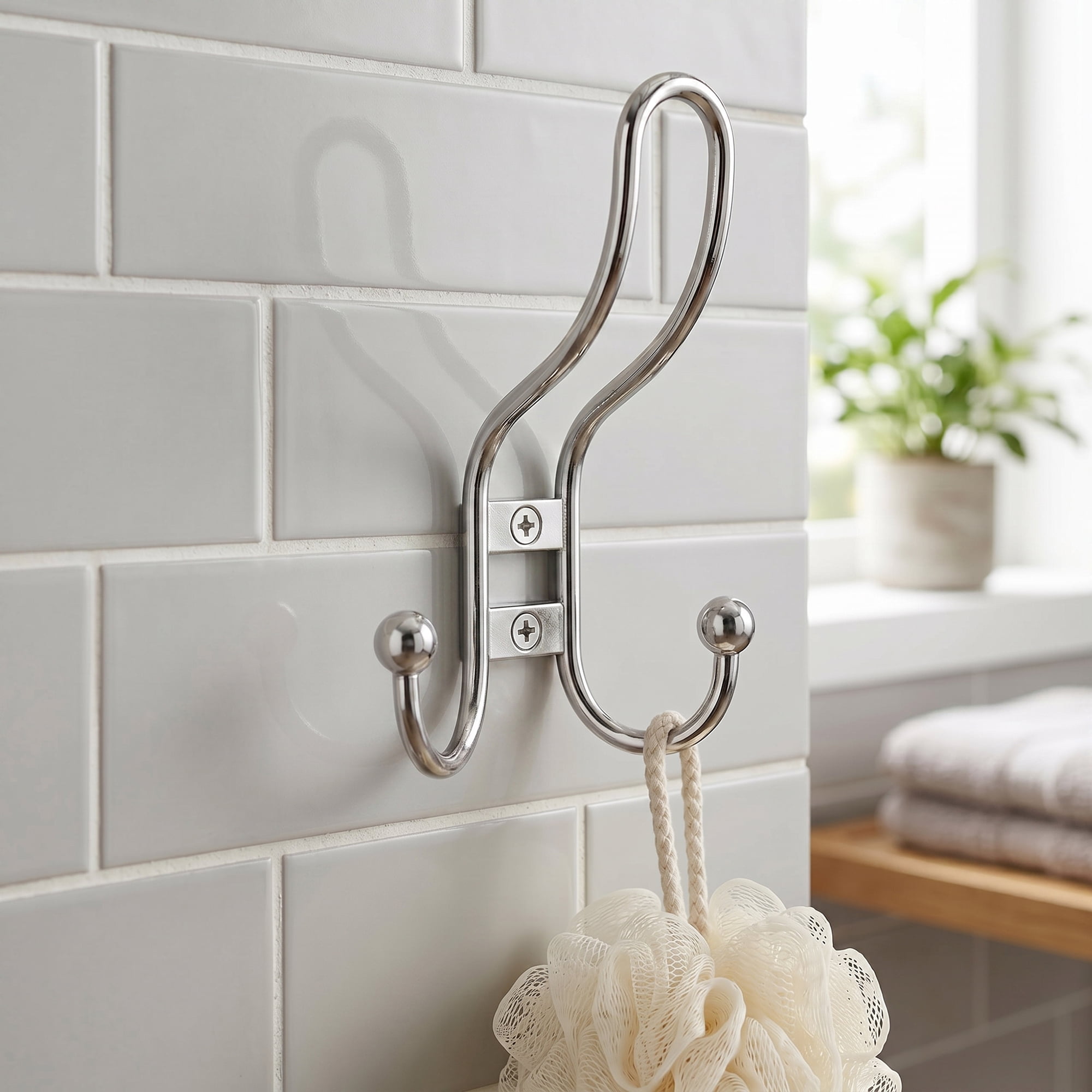 Unique Bargains 8Pcs Utility Metal Durable Multi-Purpose Wall Hooks Silver 5.3x2.8inch