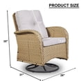 thumbnail image 5 of PARKWELL Outdoor Patio Swivel Glider Chair Wicker High Back Swivel Rocking Lounge Chair with Cushion for Backyard Deck Porch,Beige, 5 of 5