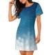 thumbnail image 2 of Balery Christmas Snowflakes Camisón de manga corta con cuello redondo para mujer, cómodo y elegante., 2 of 6