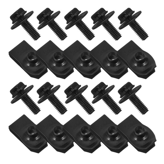 OUNONA 20pcs Clip Nuts U Clips Hardware Nuts Bumper Clips Metal Clips And Fasteners Fasteners Hardware U Type Nuts Car Panel Clips Screw Clips U Clips