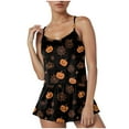 thumbnail image 4 of CAUYDY Women's Halloween Comfy Pajamas Sets Cute Ghost Pumpkin Top and Shorts Sleepwear 2PC Comfy Funny Holiday Lounge Set(A02-Black,M), 4 of 8