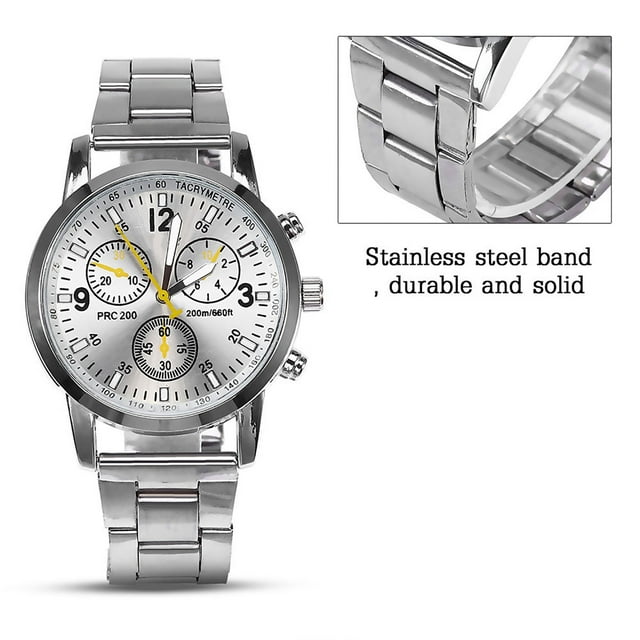 Relojes De Pulsera Analógicos Reloj De Hombre De 3 Colores Banda De Acero Inoxidable