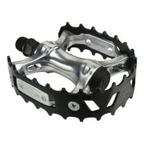 SE Bikes Bear Trap Alloy Pedals 9/16" Boron Steel Axle W/ Reflector Silver/Black