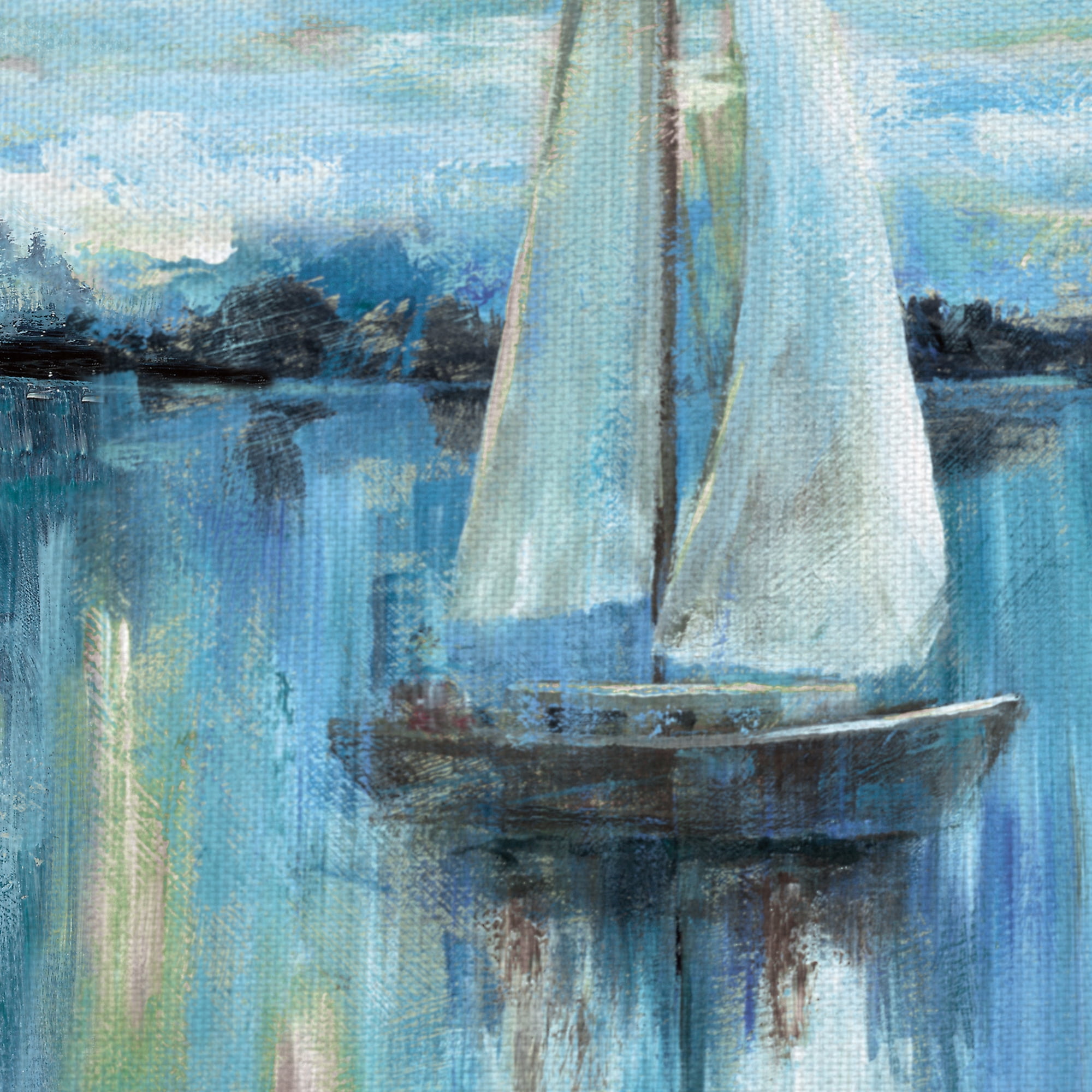 Masterpiece Art Gallery A Boat's Evening on the Bay Square by Nan Canvas Art Print 35" x 35"