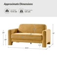 thumbnail image 6 of 59" Modern Loveseat Sofa Chenille Fabric 2-Seater Couch with Curved Design for Small Space Living Room Camel, 6 of 7