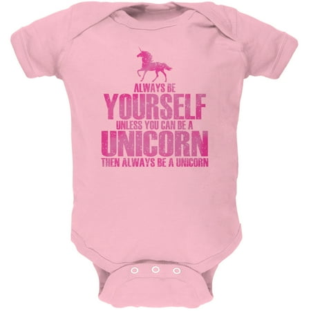 

Always Be Yourself Unicorn Light Pink Soft Baby One Piece - 3 month