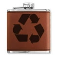 thumbnail image 1 of Faux Leather Flask - Recycle Symbol - Dark Brown, 1 of 1