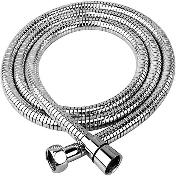 HIBIBUD Extra Long Shower Hose 118 Inches,Handheld Shower Head Extension Hose with Brass Insert and Nut,Chrome