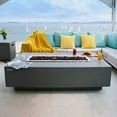 thumbnail image 4 of Elementi Outdoor Granville Fire Pit Table 60 x 27 Inches Grey Durable Fire Bowl Glass Reinforced Concrete Rectangle Fire Table Liquid Propane Patio Fire Place Includes Burner and Lava Rock, 4 of 5
