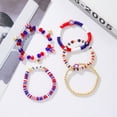 thumbnail image 4 of MLYeeWf 4th of July Independence Day Beaded Stretch Bracelets Red White Blue Bracelets for Women Man, 6.69Inch, 4 of 5
