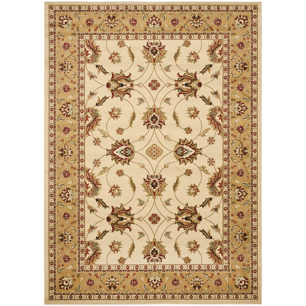 SAFAVIEH Lyndhurst Miah Floral Border Area Rug, Ivory/Beige, 3'3" x 5'3"