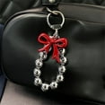 thumbnail image 3 of Trendy Bowknot Keychain Jewelry Accessory Key Holders Beaded Bag Charm Bag Pendant Acrylic Texture for Bag and Key, 3 of 6