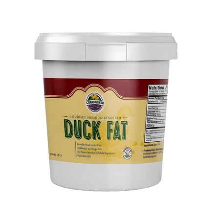Cornhusker Kitchen Premium Rendered Duck Fat Gluten Free 1.5 Pound - Perfect for Meat Seafood and Veggies All Natural Antibiotic and Cage Free