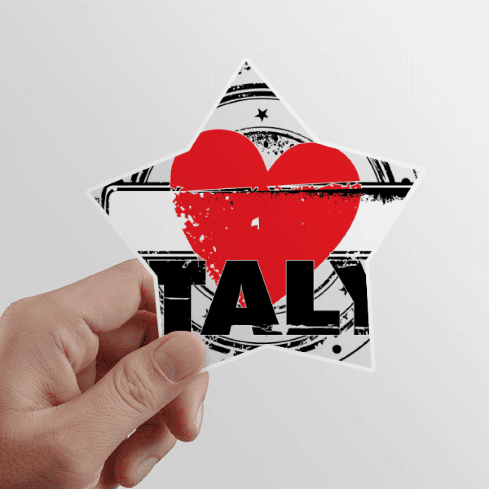 I Love Italy Word Love Heart Circle Shape Star Sticker Paster Vinyl Car Tags Decoration Decal