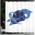 thumbnail image 3 of Ambesonne Nautical Shower Curtain, Water Dinosaurs Drawing, 69"Wx75"L, Persian Blue Grey White, 3 of 4